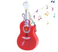 Portachiavi in miniatura a forma di piccola chitarra con suono e luci, mini violino con suono, portachiavi in miniatura con suono, portachiavi creativo a forma di mini violino per uomini e donne (A)