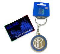 PORTACHIAVI IN MORBIDA GOMMA F.C. INTER e cartolina MILANO È