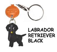 Portachiavi in pelle 3D fatto a mano nero Labrador Retriever VANCA Made in Ja...