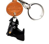 Portachiavi in pelle 3D fatto a mano Scottish Terrier VANCA Made in Japan #...