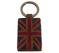 Portachiavi in pelle con bandiera del Regno Unito, in confezione regalo Mala Leather