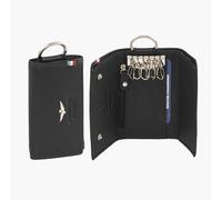 Aeronautica Militare Linea"Flag" Portachiavi bustina con anello e 6 ganci Nero AM-108 12x7x2 cm