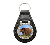 Portachiavi In Pelle Orso Marrone