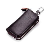 Portachiavi in Pelle per Auto, Portafoglio con Cerniera, Custodia Portamonete e Astucci Chiavi per Donna e Uomo - 6 Ganci e 1 Portachiavi