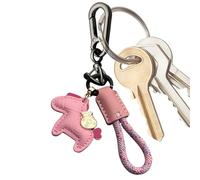 Portachiavi in pelle per borsa, ciondolo a forma di cavallo alla per chiavi auto, portachiavi in metallo e pelle PU con corda intrecciata per uomo, donna, viaggio, scuola | Accessorio per zai