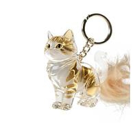Portachiavi in pelo di gatto - Ciondolo trasparente a forma di gatto, ciondolo ricordo in pelliccia di animale domestico | Accessorio porta memoria portatile per zaino, borsa, portafoglio, zainetto,