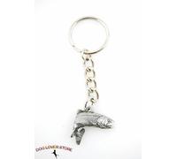 Portachiavi In Peltro Con Trota Arcobaleno Che Salta