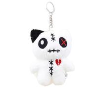Portachiavi in peluche a forma di gatto con occhi grandi alieni, ciondolo a forma di bambola carina per borsa, zaino e regalo di compleanno della fidanzata