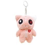Portachiavi in peluche a forma di gatto con occhi grandi alieni, ciondolo a forma di bambola carina per borsa, zaino e regalo di compleanno della fidanzata