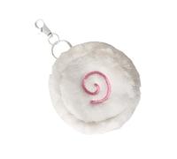 Portachiavi in peluche a forma di torta di pesce, dimensioni compatte, facile da trasportare, per piccoli oggetti, regalo alla moda, portamonete da viaggio carino, bianco, Bellezza di massa