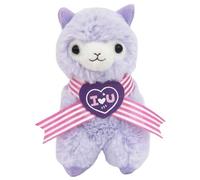Portachiavi In Peluche Alpaca Llama Sweet Heart 7" Viola