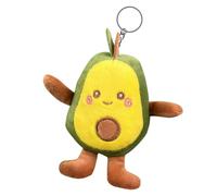 Portachiavi in peluche con avocado - cotone PP 12 cm 24 G | Simpatico ciondolo per borsa piccola, ciondolo morbido per zaino, accessorio per mini borsa | Idea regalo per la scuola di viaggio della d