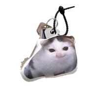 Portachiavi in peluche con ciondolo a forma di gatto, accessorio alla moda morbido con suono tedesco, per amici, coppie, compagni di classe, adolescenti e adulti