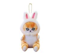 Portachiavi in peluche per gatti, portachiavi in peluche per gattino, Bunny Hat Creative Car Portachiavi Cartone animato Borsa a mano Charm per borsa compleanno bambino, bianco, Se référer au