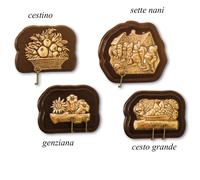 Portachiavi in Rame con base in legno GENZIANA rame