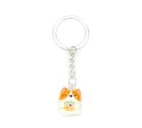 Portachiavi in resina a forma di cane Corgi, regalo alla moda per donne, perfetto per amicizia, compleanno, viaggi, insegnanti, pensionamento, grazioso accessorio per borse e chiavi, Argento, S