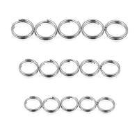 Portachiavi in titanio, 15 pezzi, in lega di titanio resistente, per chiavi, portachiavi piatto, in titanio, 10/12/14 mm