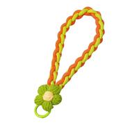 Portachiavi intrecciato colorato con cordino con ciondolo a forma di fiore, cinturino per telefono anti-smarrimento, accessori alla moda per chiavi dell'auto