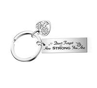 Portachiavi ispirato con scritta "Don't Forget How Strong You Are Key", regalo di incoraggiamento per uomini, donne, ragazze, ragazzi, regali di compleanno Non dimenticare quanto sei forte M