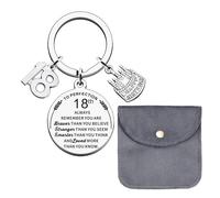 Portachiavi Ispiratore per il 18° Compleanno - Regalo per Ragazzi e Ragazze con Sacchetto, Argento, Taglia Unica