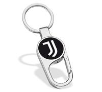Portachiavi Juventus in Acciaio Inossidabile - Prodotto Ufficiale Calcio - Gadget Elegante e Resistente con Logo - Idea Regalo per Tifosi Bianconeri (Clip)