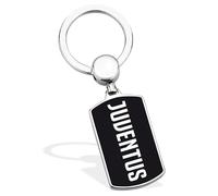 Portachiavi Juventus in Acciaio Inossidabile - Prodotto Ufficiale Calcio - Gadget Elegante e Resistente con Logo - Idea Regalo per Tifosi Bianconeri (Tag Bianconeri)