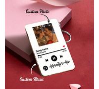 Portachiavi lettore musicale con foto personalizzata e codice Spotify, targa di brani in acrilico, perfetto per San Valentino, anniversari, regalo personalizzato per il fidanzato, il marito, la famigl