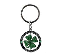 Portachiavi Lucky Irish Clover Spinner, Verde, Taglia unica