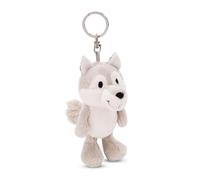 NICI Portachiavi Lupo Winny 10cm grigio - Delizioso ciondolo in forma di animale in morbido peluche con anello per cordini e pendenti