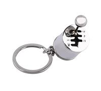 Portachiavi Macchina, Portachiavi con Cambio Manuale in Metallo Uomo Mini Portachiavi Modello di Ricambio per Auto Portachiavi in Metallo Portachiavi Gadget(12-Silver)