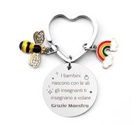 Portachiavi Maestra, Regalo Maestra Fine Anno, Grazie Maestra Regali, Portachiavi Maestra Scuola, Regalo Maestra, Regalo Maestra Asilo, Regalo Per Insegnante Maestra-I Bambini Nascono Con Le Ali