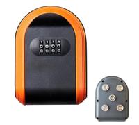 Portachiavi magnetico con serratura, cassetta di sicurezza con serratura magnetica nascosta sotto l'auto, combinazione sicura a 4 cifre con codice reimpostabile Per Albergo(Orange)