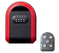 Portachiavi magnetico con serratura, cassetta di sicurezza con serratura magnetica nascosta sotto l'auto, combinazione sicura a 4 cifre con codice reimpostabile Per Albergo(Red)