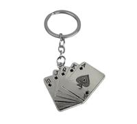 Portachiavi Mazzo Carte Poker Colore Nero - Portachiavi Casino Lettere 10 di picche, sota, regina, re e asso di picche - Accessorio chiavi per gli amanti delle carte, Giochi... - Portachiavi unisex