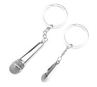 Portachiavi Microfono 2 Pezzi, Portachiavi Personalizzato, Ciondolo Mini Microfono, Portachiavi Creativo, Regalo Per Gli Amanti Della Musica