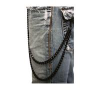 Portachiavi Moda Da Uomo E Donna In Metallo Nero Con Catena A 2 Fili