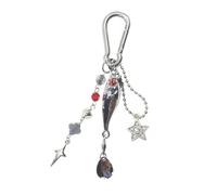 Portachiavi moderno con ciondolo a forma di pesce con perline ispirate alla | Accessorio versatile da borsa con gioielli in lega e decorazioni ispirate al rock per l'uso quotidiano