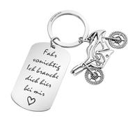 Portachiavi Moto con Angelo Custode, Portachiavi Portafortuna - Guida con Prudenza, Personalizzato per Uomo Donna, Idea Regalo per Natale, Festa del Papà e Compleanno