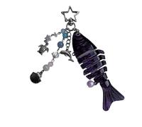 Portachiavi Multi Segmento Con Pesca Mobile Resina Accessori Costruzione Per Gli appassionati di All'aperto Pratico Regalo Per Gli appassionati di Pesci Angeli Regalo Portachiavi Fuori, Lilla, Taglia