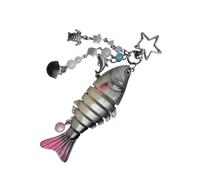 Portachiavi Multi Segmento Con Pesca Mobile Resina Accessori Costruzione Per Gli appassionati di All'aperto Pratico Regalo Per Gli appassionati di Pesci Angeli Regalo Portachiavi Fuori, Colore: rosso