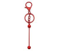 Portachiavi multifunzionale in metallo pratico Bead Keychain Piercing Bead Portachiavi Portachiavi Supporto personalizzato Gioielli in acciaio inossidabile per le chiavi, Rosso, Taglia unica