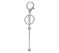 Portachiavi multifunzionale in metallo pratico Bead Keychain Piercing Bead Portachiavi Portachiavi Supporto personalizzato Gioielli in acciaio inossidabile per le chiavi, Bianco K, Taglia unica