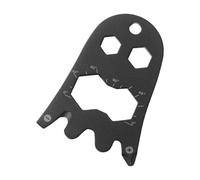 Portachiavi multifunzione in acciaio inossidabile leggero con chiave a forma di cacciavite, apribottiglie, chiave con finitura sabbiata nera