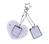 Portachiavi multiuso in miniatura per uso quotidiano con stili artistici disegnati a mano, supporto decorativo carino anime con inserto per foto, D, Taglia unica