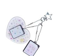 Portachiavi multiuso in miniatura per uso quotidiano con stili artistici disegnati a mano, supporto decorativo carino anime con inserto per foto, C, Taglia unica