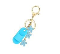 Portachiavi multiuso per lucidalabbra, leggero, organizer per cosmetici, con catena, per balsamo, per gite, Blu, Taglia unica