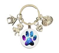 Portachiavi My Dog con Charms Color Argento Amicizia Fedeltà Protezione
