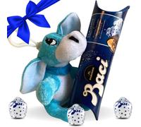 Portachiavi Napoli Regalo Compleanno - Tubino Baci Perugina 37,5gr + Mini Peluche Asino Tremolino 12 cm - Regalo San Valentino e Festa della Donna 2025