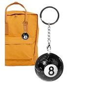 Portachiavi nero con 8 palline, portachiavi con palla da biliardo, portachiavi Lucky 8 palline, portachiavi coppia creativa chiavi auto puzzle portachiavi per zaino ciondolo, Nero, verwijzen naar