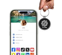Portachiavi NFC in metallo - Biglietto da visita digitale - Smart NFC & QR Code Strumento di condivisione senza contatto per social media, informazioni di contatto, sito web e portafoglio, compatibile